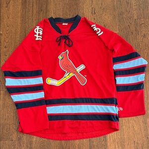 Red Hockey Jersey with Cardinal Logo XL